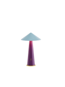 Tipsy cordless table lamp in dark plum on a white background