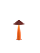Tipsy cordless table lamp in orange on a white background