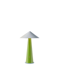 Tipsy cordless table lamp in green ice grey on a white background