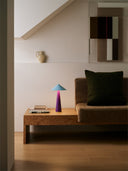 Tipsy Table Lamp Gray Blue & Dark Plum