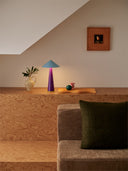 Tipsy Table Lamp Gray Blue & Dark Plum
